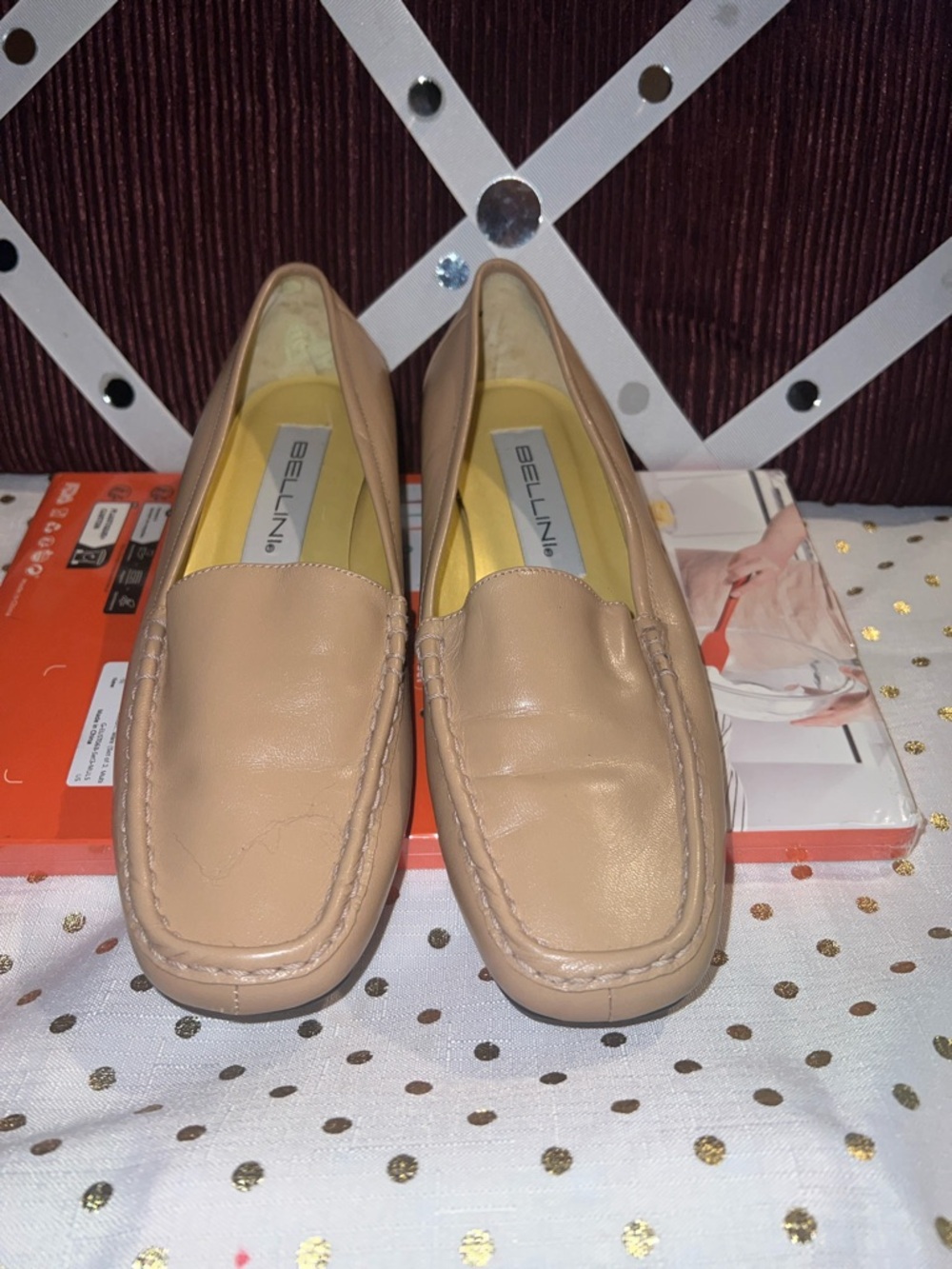 BELLINI Women's Nude Leather Slip-On Loafers